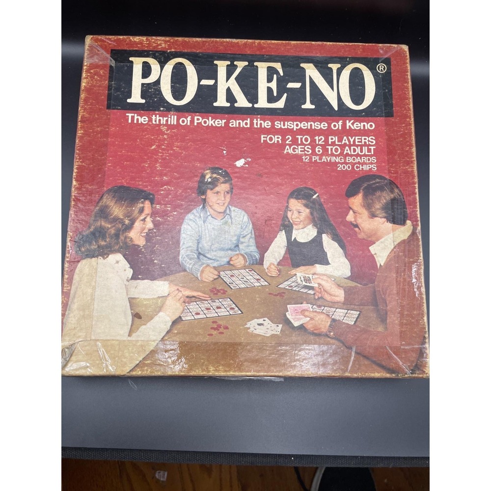 Vintage Po-Ke-No Board Game 12 Playing Boards with Chips US Playing Card Co.